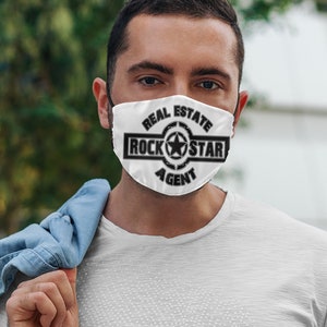 Real estate rock star agent face mask cloth covering