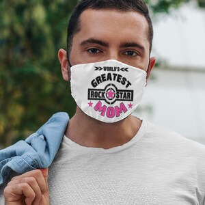 Worlds greatest rock star mom face mask cloth covering