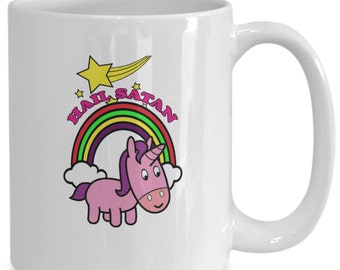 Hail satan Mug coffee java hot cold drinks hot cold drink black white java