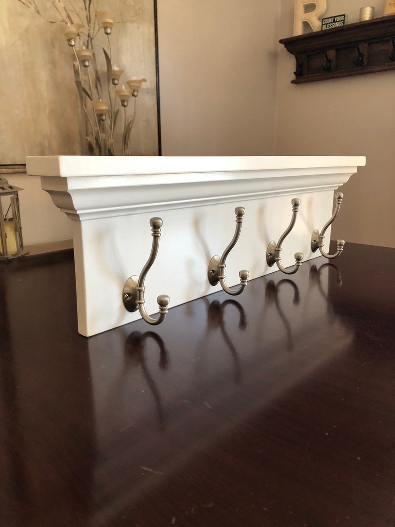 COAT RACK Wall Mounted Wood Coat Rack With FOUR Hooks and Etsy