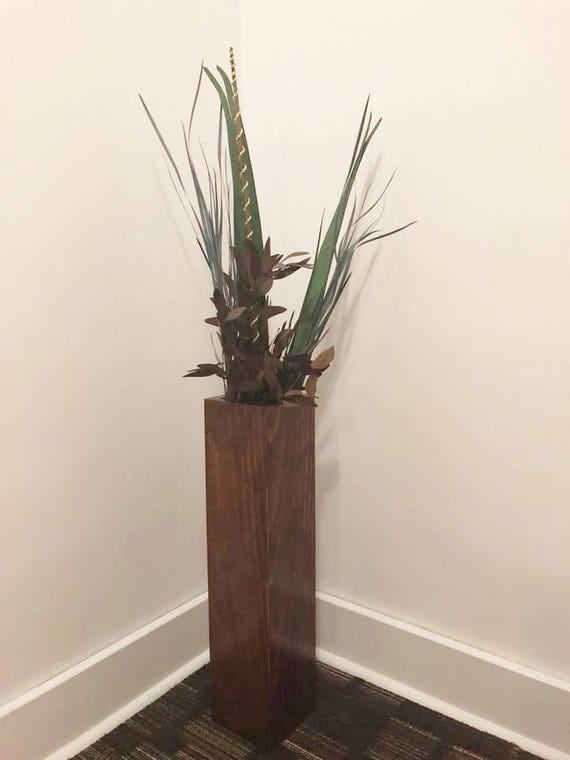 Wood Floor Vase 24 Tall X 5 25 Square Wedding Etsy