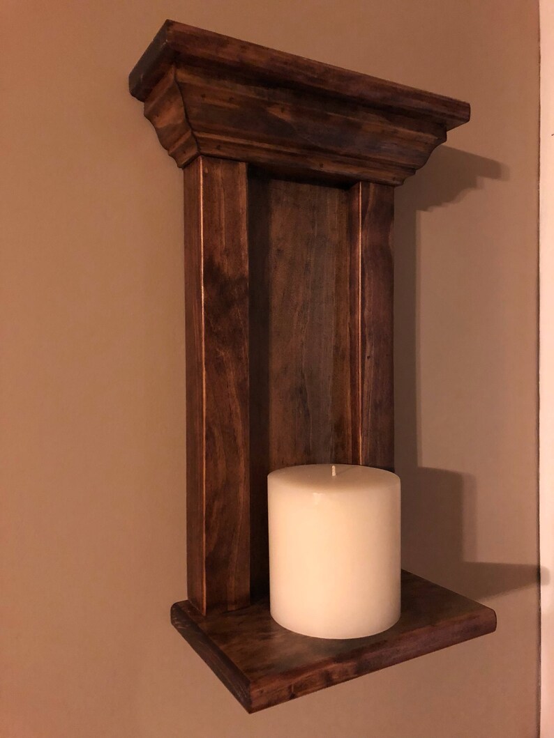 Wood Candle Sconces Set of Two 16 Tall x 7.25 Etsy