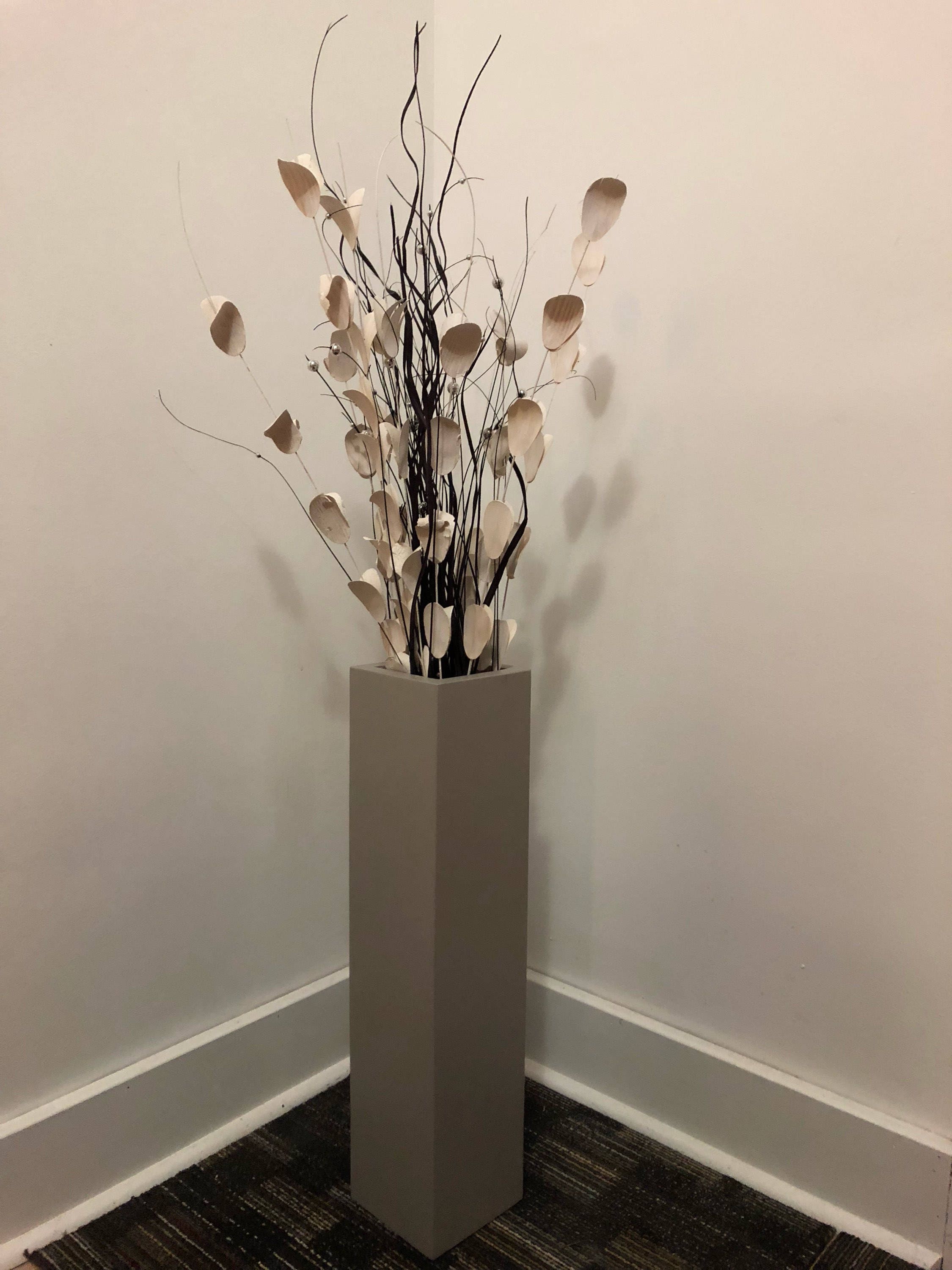 Wood Floor Vase 24 Tall x 5.25 Square Wedding Etsy