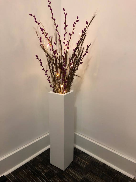 Wood Floor Vase 24 Tall X 5 25 Square Wedding Etsy