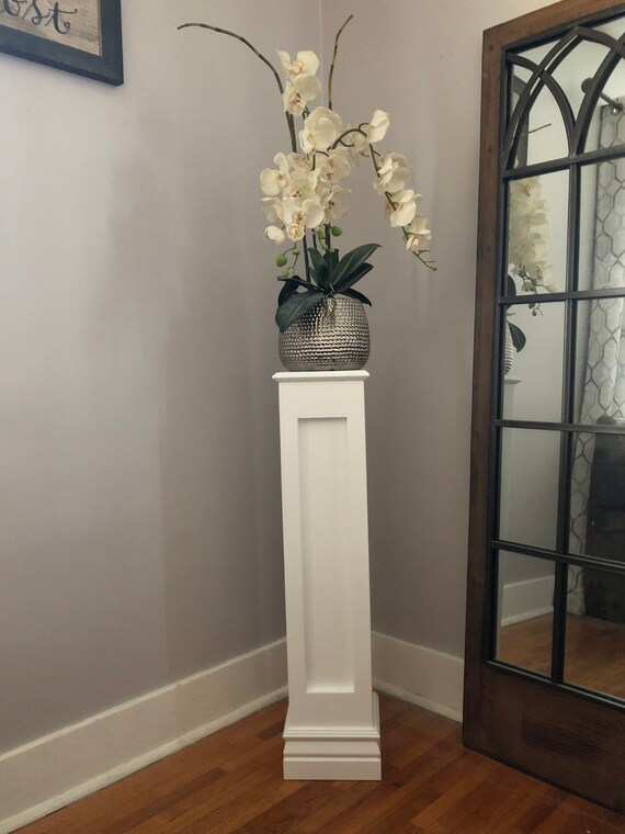 Wood Pedestal Plant Stand Home Decor Pedestal For Sculpture Etsy