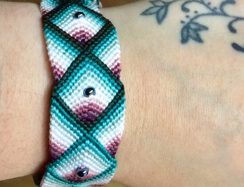 Enchanted-Orchid Handwoven Bracelet with Hematite Czech Beads