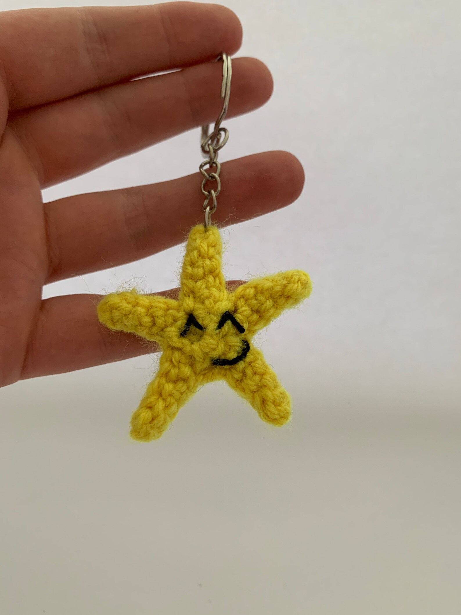 Handmade crochet star Keyring/keychain. Perfect for a gift or Etsy