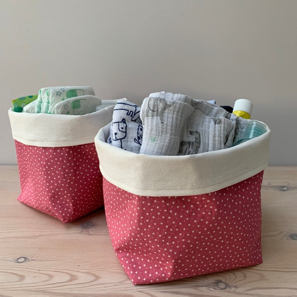 Nursery storage bins, nappy storage, baby storage