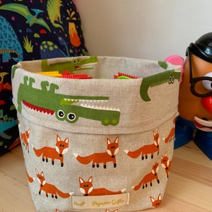 Toy storage bins, toy bins, toy storage, canvas, fabric soft toy storage. image 7