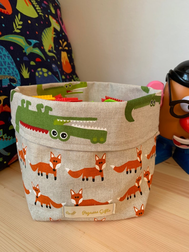 Toy storage bins, toy bins, toy storage, canvas, fabric soft toy storage. image 7