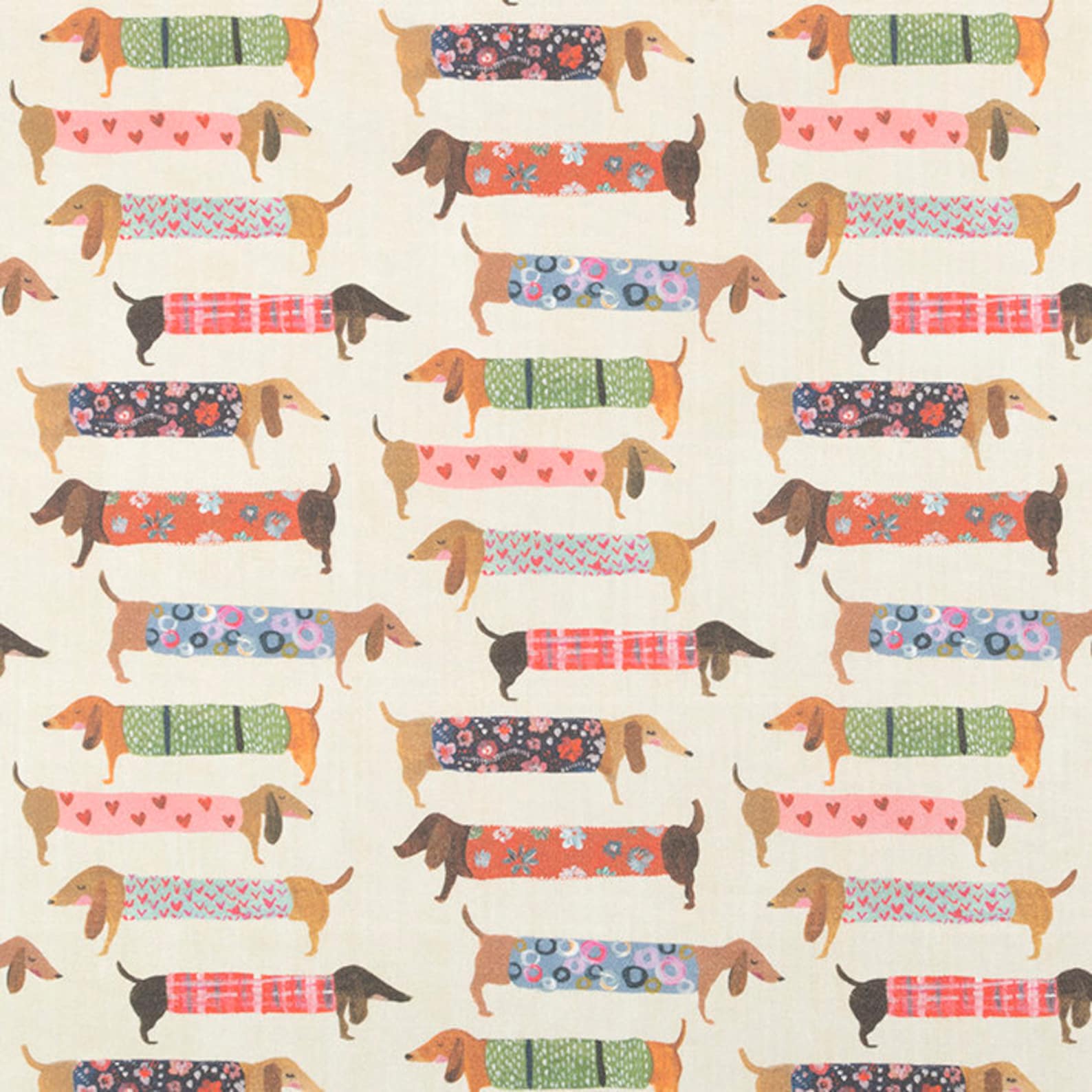 Fabric With Dachshunds Fabric With Dogs Cotton Digital Print Etsy