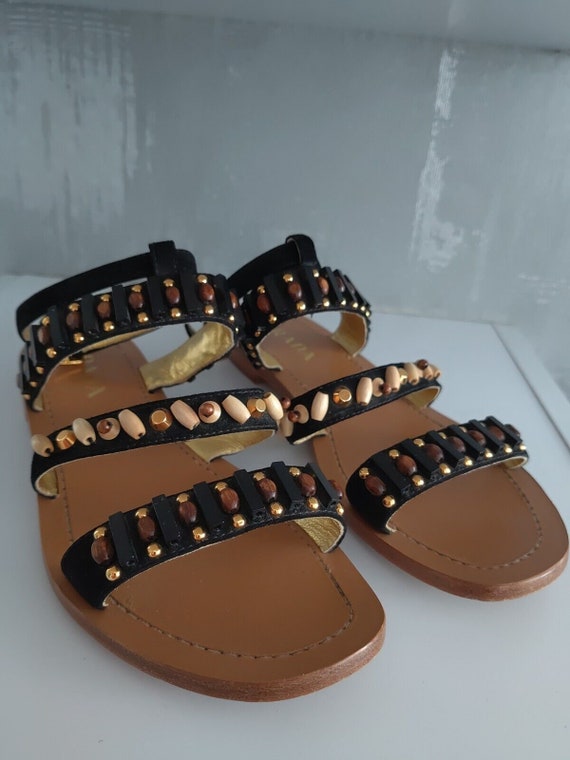 Prada Strappy Ankle Rhinestone Embellished Sandal… - image 7