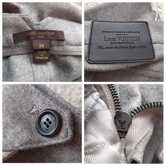Louis Vuitton Womens Wool Zip Casual Pants Gray T… - image 10