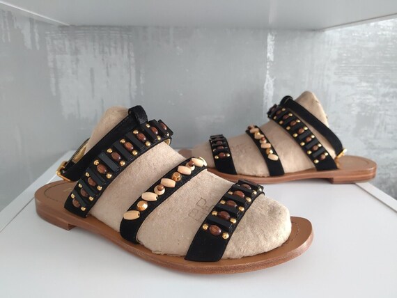 Prada Strappy Ankle Rhinestone Embellished Sandal… - image 2