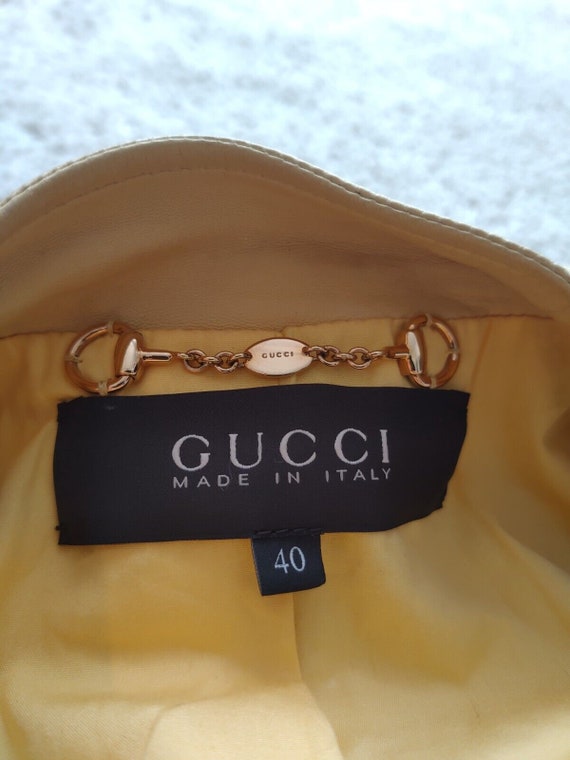 Gucci Soft Nappa Pale Yellow Zip Leather Bomber J… - image 6
