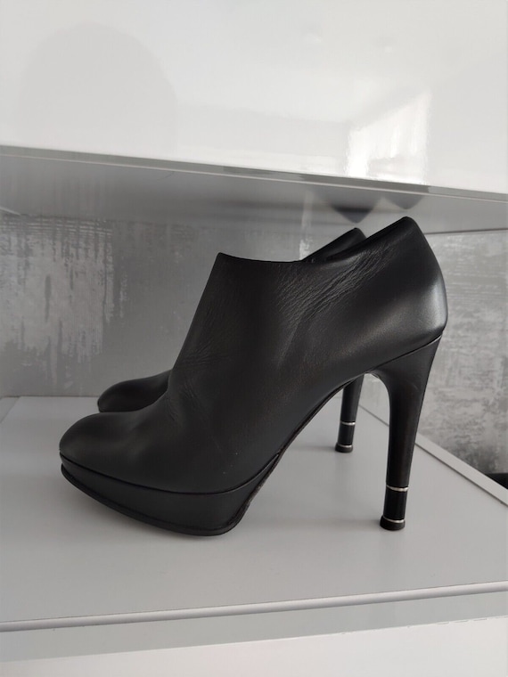 Christian Dior Ankle Bootie Leather Heels Platfor… - image 1