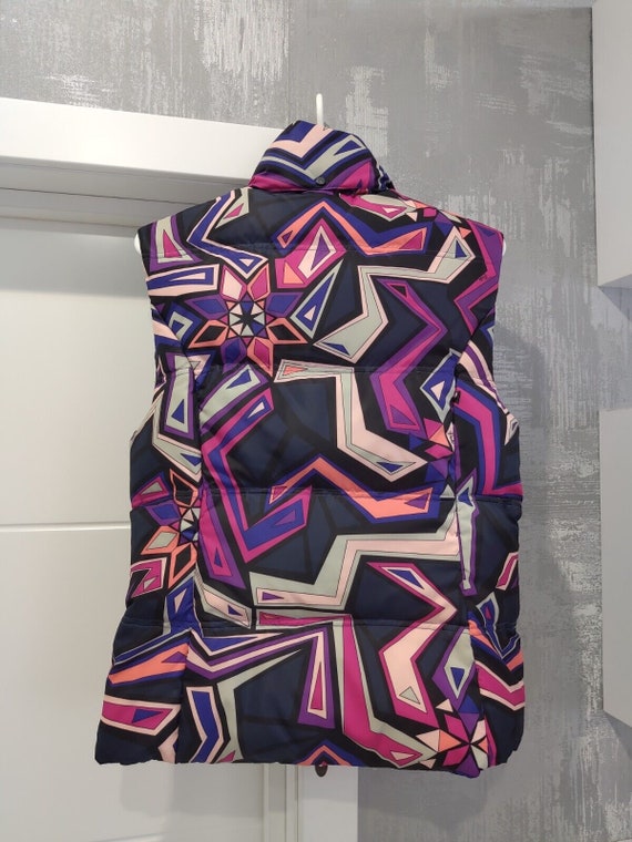 Emilio Pucci Italy Multicolor Nylon Down Vest Sle… - image 4