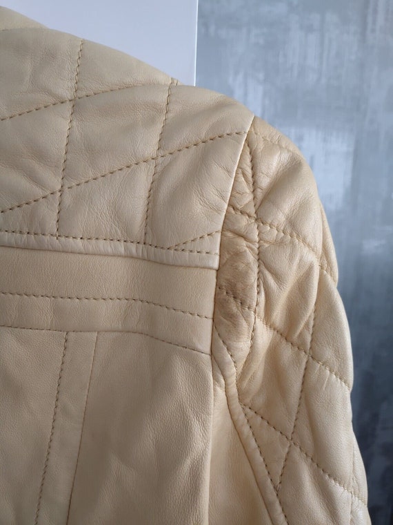 Gucci Soft Nappa Pale Yellow Zip Leather Bomber J… - image 8