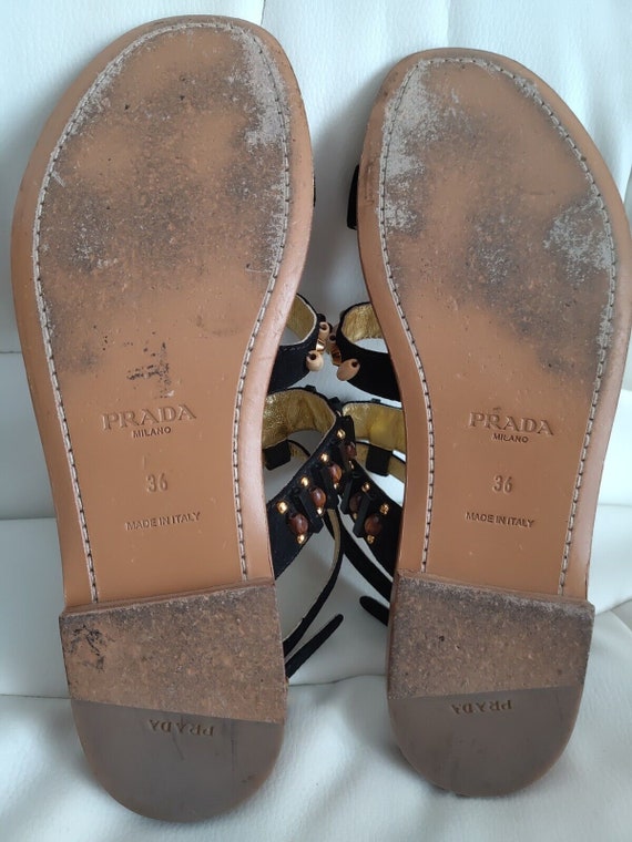 Prada Strappy Ankle Rhinestone Embellished Sandal… - image 8