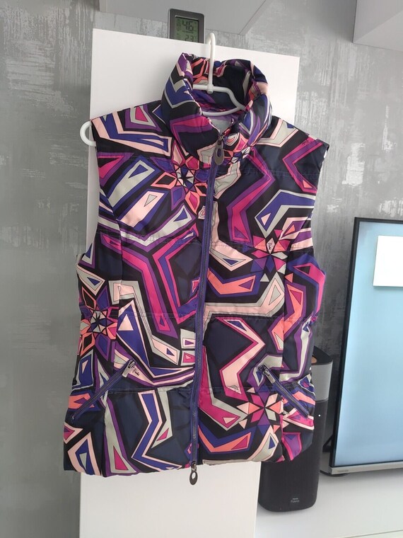 Emilio Pucci Italy Multicolor Nylon Down Vest Sle… - image 5