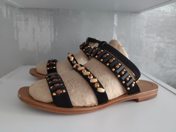 Prada Strappy Ankle Rhinestone Embellished Sandal… - image 3
