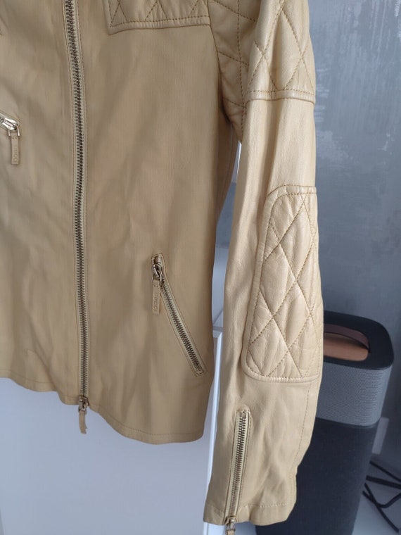 Gucci Soft Nappa Pale Yellow Zip Leather Bomber J… - image 10
