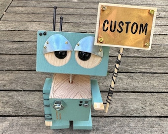 Decoración Steampunk, Robot de Juguete, Regalo para Estudiantes Universitarios, Robot Steampunk, Decoración para Dormitorio, Decoración Divertida para Oficina, Accesorios de Escritorio, Juguetes de Madera, Para Frikis