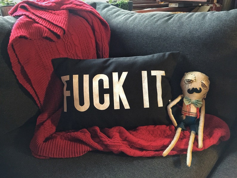 Quote Cushion Swear Words Inspirational Pillow Fuck Dorm Room Decor College Student Gift Pillows With Sayings Custom Pillow Cover