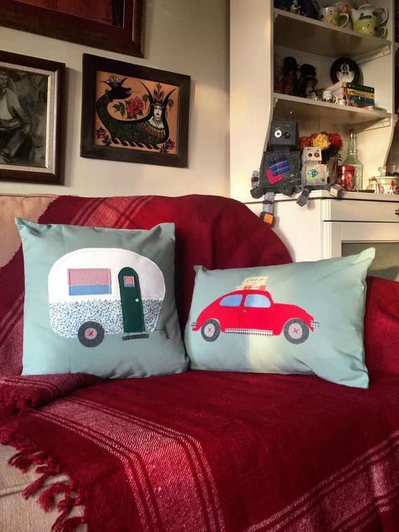 Camper Decor Travel Decorations Patchwork Cushion Retro Pillow Decorative Pillows For Couch Hippie Decor Farmhouse Pillow Rustic Home