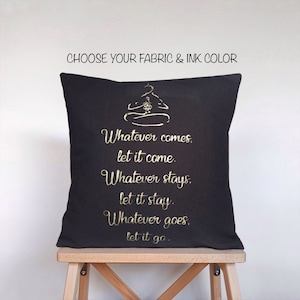 Zen Decor, Capa de Almofada Personalizada, Almofada com Citação, Inspiracional, Almofadas Decorativas para Sofá, Almofadas com Dizeres, Amante de Yoga, Amor Próprio