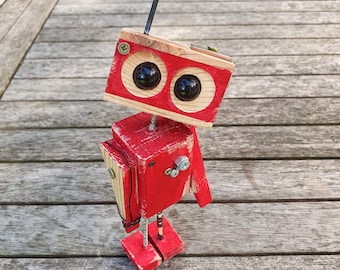Steampunk Decor, Robot Toy, College Student Gift, Steampunk Robot, Dorm Room Decor, Funny Office Decor, Desk Accessories, Wooden Toys, Geek