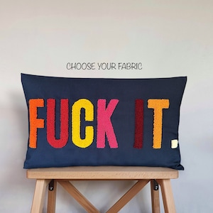 Decoración de la habitación del dormitorio, mierda, almohadas con refranes, funda de almohada personalizada, regalo de estudiante universitario, palabrotas, cojín de cita, almohada de aguja perforada