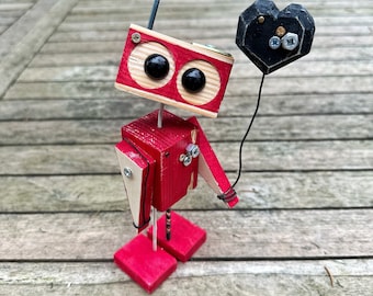 Steampunk Decor, Robot Toy, College Student Gift, Steampunk Robot, Dorm Room Decor, Funny Office Decor, Desk Accessories, Wooden Toys, Geek