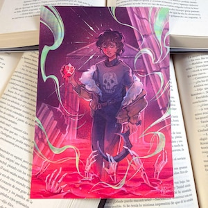 Nico di Angelo — Stampa artistica A5 Ghost King | Merchandising della serie PJO booktok | Fanart della serie di libri di Percy Jackson