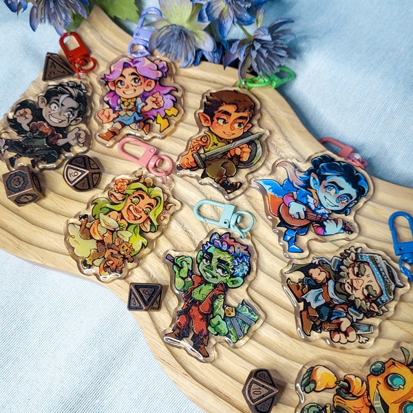 Critical Role Keychains | CritRole acrylic keychains set 6cm Campaign CR3 Bells Hells Charms