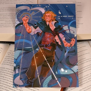 Mistborn Kelsier & Vin Stampa lamina d'argento A5 Cosmere book merch Mistborn 1a era stampa artistica cosmere fanart