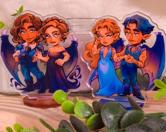 ACOTAR Acrylic Mini Standees | Feyre · Rhysand, Nesta · Cassian | A Court of Thorns and Roses Bookish Decor for Bookshelves and BookTok Fans