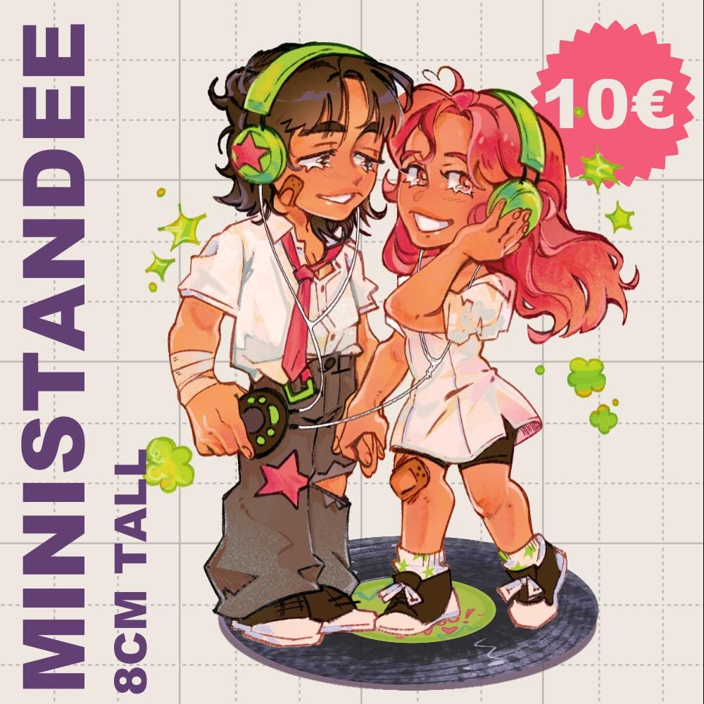 Aya & Mitsuki Acrylic Mini Standee 8cm | Anime Merch| the Guy She