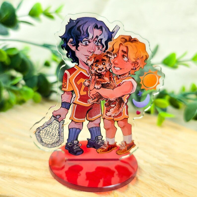 Preview image of a mini standees set of All for the game book characters Neil Jostein, Andrew Minyard, Jean Moreau and Jeremy know, by pairs: Andreil and Jerejean.