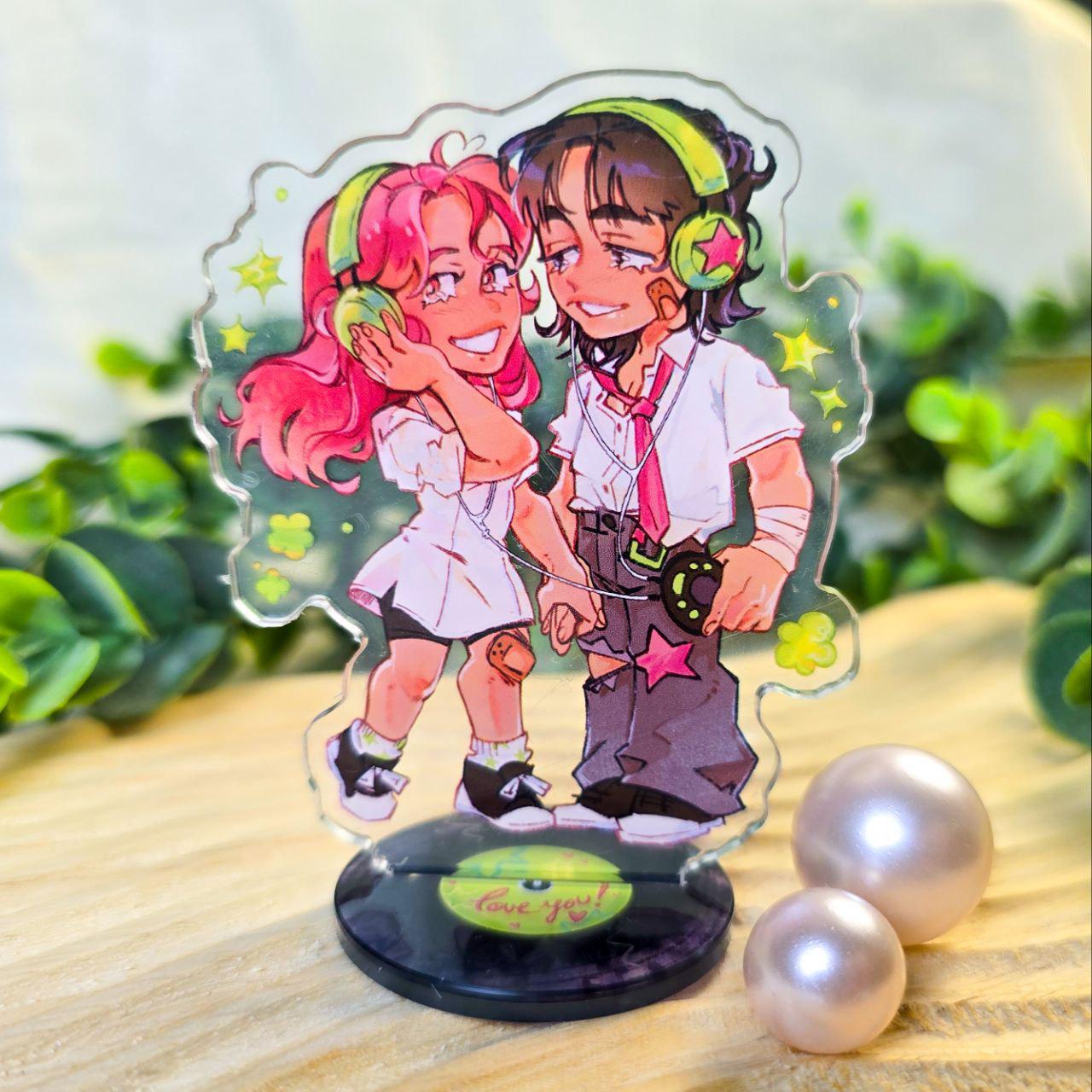 Aya & Mitsuki Acrylic Mini Standee 8cm | Anime Merch| the Guy She