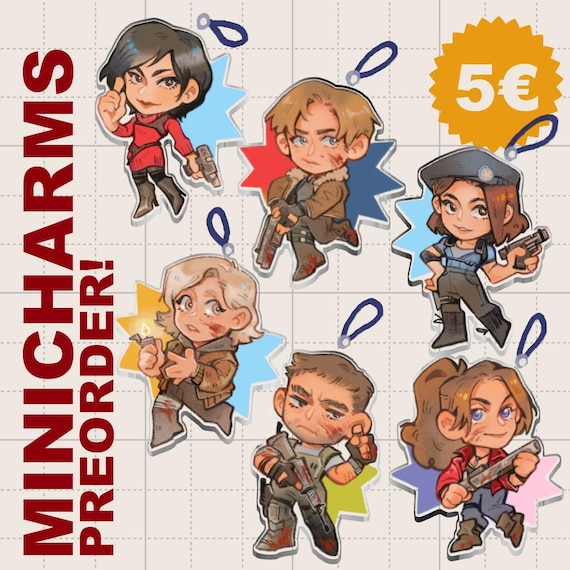 Resident Evil Mini Phone Charms – 4cm | Leon Kennedy, Grace, Jill