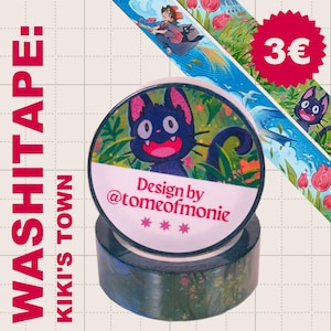 Kiki's kleiner Lieferservice-Washitape || Kikis Reise in die Stadt Washi-Rolle, süßes Anime-Briefpapier, welches Anime-Briefpapier