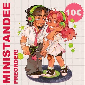 Aya & Mitsuki Acrylic Mini Standee | 8cm Anime Fanart | The Guy She Was Interested In Wasn’t a Guy at All | TGSWIIWAGAA | Green Yuri Decor