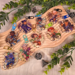 Dragon Age: The Veilguard 7cm keychains | Dragon Age companions cute keychains with semi-transparent effect DA