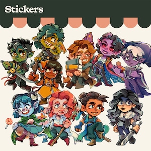 Critical Role stickers |CritRole paper sticker set 7cm Campaign 1 2 and 3