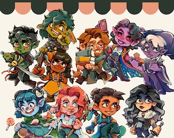 Critical Role-stickers |CritRole papieren stickerset 7cm Campagne 1 2 en 3