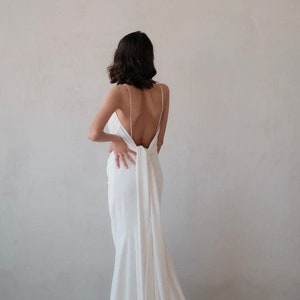 Mermaid Wedding Dress|Open Back Wedding Dress|Long Train Dress | Minimalist Bridal Gown | Simple Wedding Dress | Evening Dress|Elegant Dress