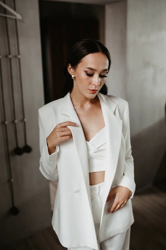 Off-white Wedding Suit 2 Pieces Wedding Suit Elegant - Etsy