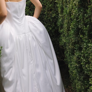 Ethereal Elegance Bohemian Wedding Dress with Flowing Maxi Skirt, Thin Straps in unique style, beautiful flare, and Deep Neckline image 9