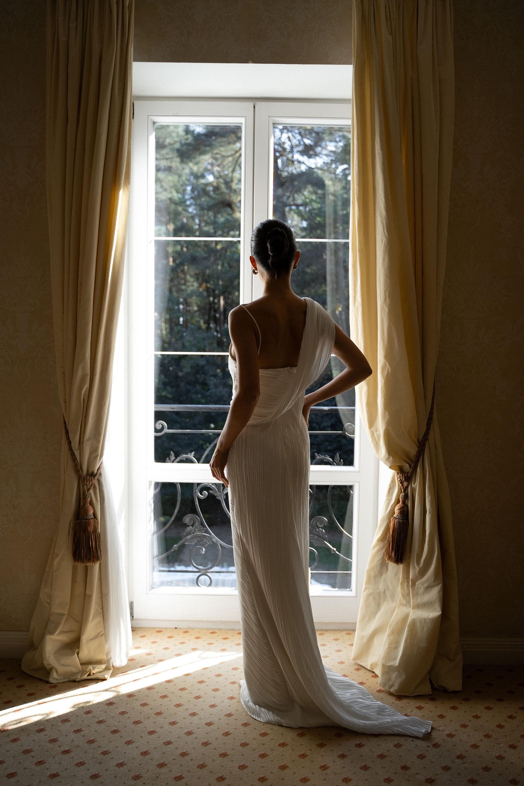 Pleated Wedding Gown UK